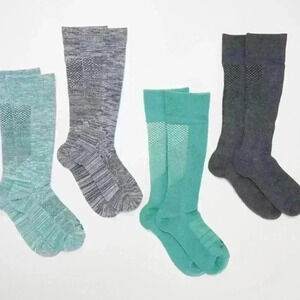 NEW TOMMIE COPPER Compression Over-the-Calf Nanoglide Socks  (4)Pack